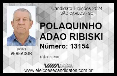 Candidato POLAQUINHO ADAO RIBISKI 2024 - SÃO CARLOS - Eleições