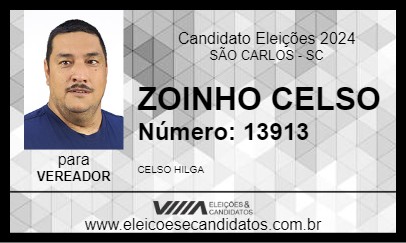 Candidato ZOINHO  CELSO 2024 - SÃO CARLOS - Eleições