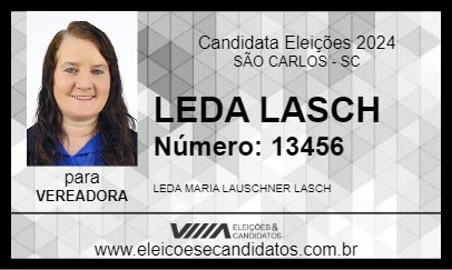 Candidato LEDA LASCH 2024 - SÃO CARLOS - Eleições