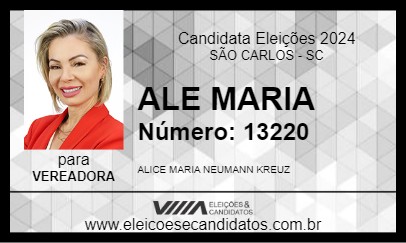 Candidato ALE MARIA 2024 - SÃO CARLOS - Eleições