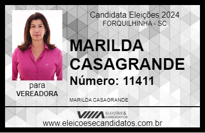 Candidato MARILDA CASAGRANDE 2024 - FORQUILHINHA - Eleições