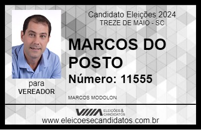 Candidato MARCOS DO POSTO 2024 - TREZE DE MAIO - Eleições