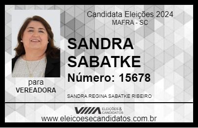 Candidato SANDRA SABATKE 2024 - MAFRA - Eleições