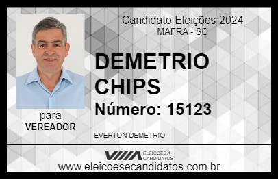 Candidato DEMETRIO CHIPS 2024 - MAFRA - Eleições