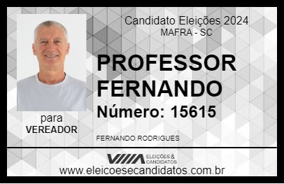 Candidato PROFESSOR FERNANDO 2024 - MAFRA - Eleições