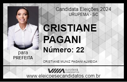 Candidato CRISTIANE MUNIZ 2024 - URUPEMA - Eleições