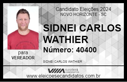 Candidato SIDNEI CARLOS WATHIER 2024 - NOVO HORIZONTE - Eleições