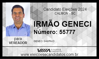 Candidato IRMÃO GENECI 2024 - CALMON - Eleições