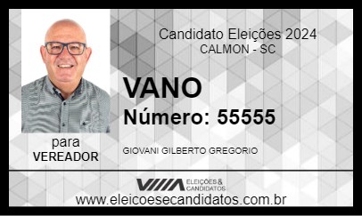 Candidato VANO 2024 - CALMON - Eleições