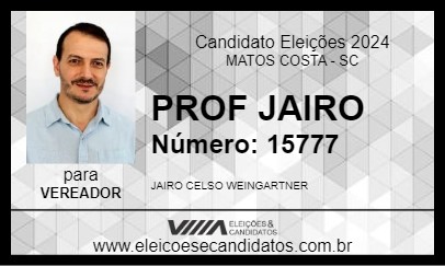 Candidato PROF JAIRO 2024 - MATOS COSTA - Eleições