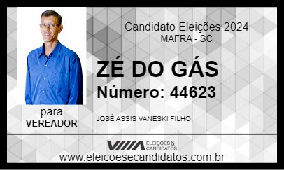 Candidato ZÉ DO GÁS 2024 - MAFRA - Eleições