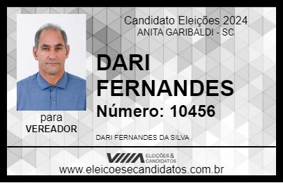 Candidato DARI FERNANDES 2024 - ANITA GARIBALDI - Eleições