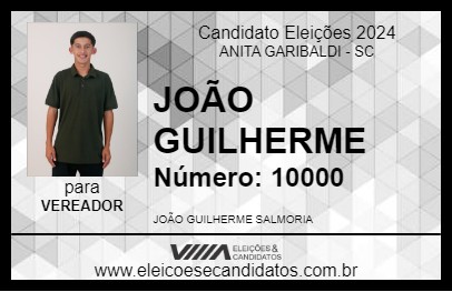 Candidato JOÃO GUILHERME 2024 - ANITA GARIBALDI - Eleições