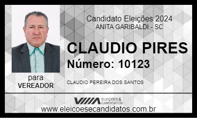 Candidato CLAUDIO PIRES 2024 - ANITA GARIBALDI - Eleições