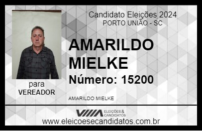 Candidato AMARILDO MIELKE 2024 - PORTO UNIÃO - Eleições