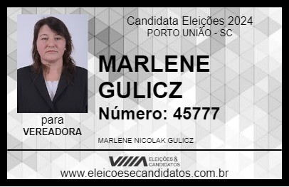 Candidato MARLENE GULICZ 2024 - PORTO UNIÃO - Eleições