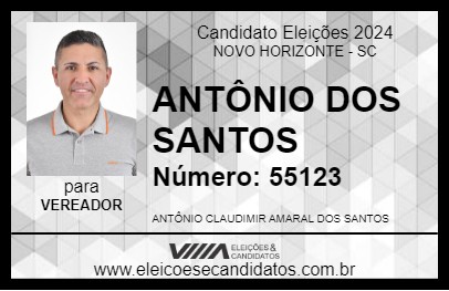 Candidato ANTÔNIO DOS SANTOS 2024 - NOVO HORIZONTE - Eleições