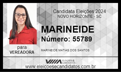 Candidato MARINEIDE 2024 - NOVO HORIZONTE - Eleições