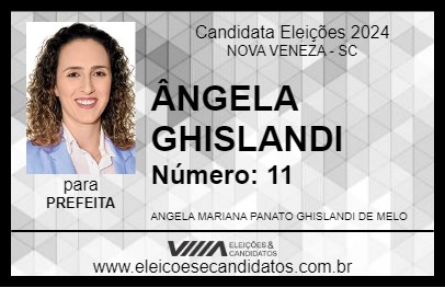 Candidato ÂNGELA GHISLANDI 2024 - NOVA VENEZA - Eleições