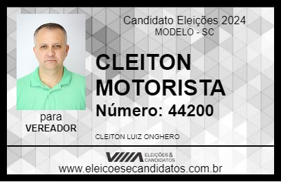 Candidato CLEITON MOTORISTA 2024 - MODELO - Eleições