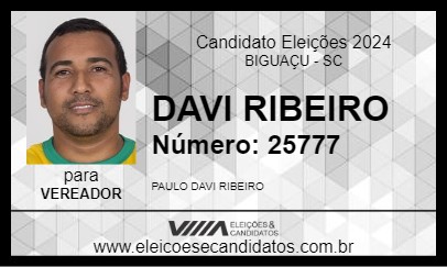 Candidato DAVI RIBEIRO 2024 - BIGUAÇU - Eleições