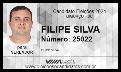 Candidato FILIPE SILVA 2024 - BIGUAÇU - Eleições