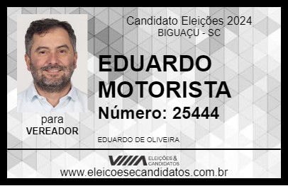 Candidato EDUARDO MOTORISTA 2024 - BIGUAÇU - Eleições