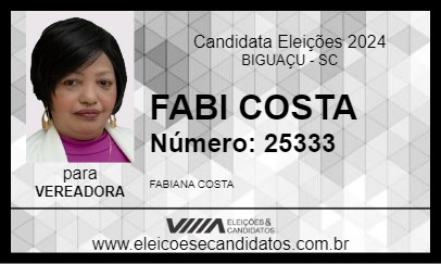 Candidato FABI COSTA 2024 - BIGUAÇU - Eleições