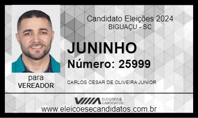 Candidato JUNINHO 2024 - BIGUAÇU - Eleições