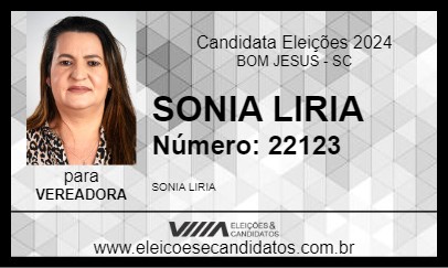 Candidato SONIA LIRIA 2024 - BOM JESUS - Eleições