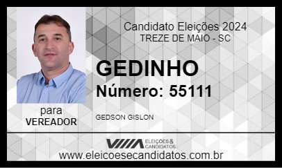 Candidato GEDINHO 2024 - TREZE DE MAIO - Eleições