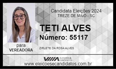 Candidato TETI ALVES 2024 - TREZE DE MAIO - Eleições