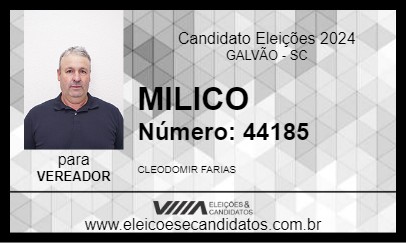 Candidato MILICO 2024 - GALVÃO - Eleições