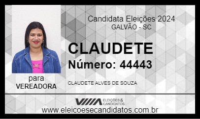 Candidato CLAUDETE 2024 - GALVÃO - Eleições