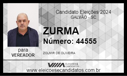 Candidato ZURMA 2024 - GALVÃO - Eleições