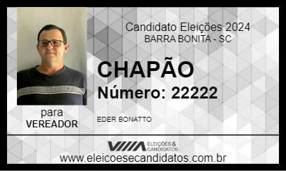 Candidato CHAPÃO 2024 - BARRA BONITA - Eleições