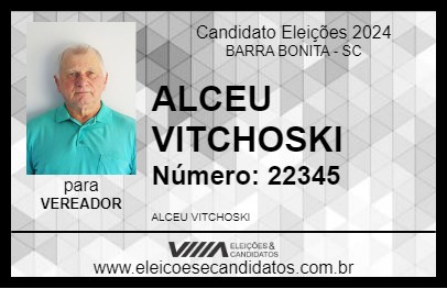 Candidato ALCEU VITCHOSKI 2024 - BARRA BONITA - Eleições