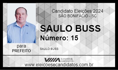 Candidato SAULO BUSS 2024 - SÃO BONIFÁCIO - Eleições