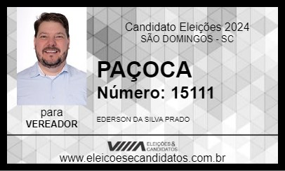 Candidato PAÇOCA 2024 - SÃO DOMINGOS - Eleições