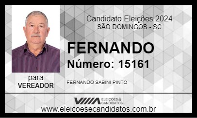 Candidato FERNANDO 2024 - SÃO DOMINGOS - Eleições