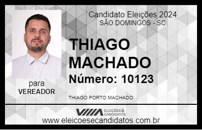 Candidato THIAGO MACHADO 2024 - SÃO DOMINGOS - Eleições