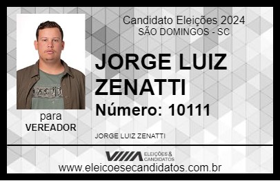 Candidato JORGE LUIZ ZENATTI 2024 - SÃO DOMINGOS - Eleições