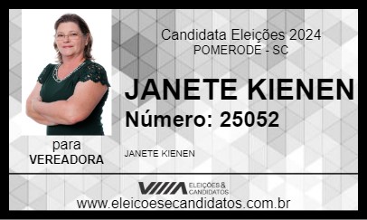 Candidato JANETE KIENEN 2024 - POMERODE - Eleições