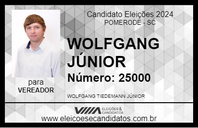 Candidato WOLFGANG JÚNIOR 2024 - POMERODE - Eleições