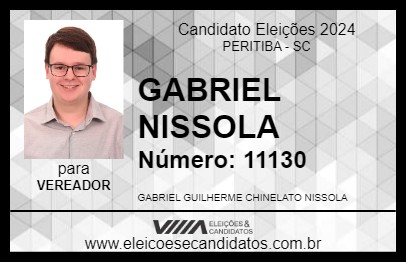 Candidato GABRIEL NISSOLA 2024 - PERITIBA - Eleições