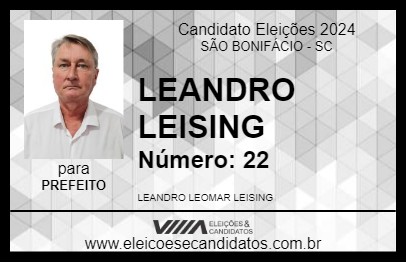 Candidato LEANDRO LEISING 2024 - SÃO BONIFÁCIO - Eleições