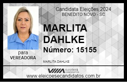 Candidato MARLITA DAHLKE 2024 - BENEDITO NOVO - Eleições