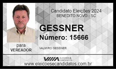 Candidato GESSNER 2024 - BENEDITO NOVO - Eleições