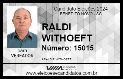 Candidato RALDI WITHOEFT 2024 - BENEDITO NOVO - Eleições