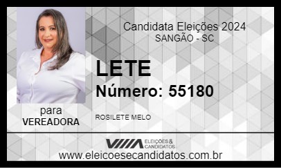 Candidato LETE 2024 - SANGÃO - Eleições